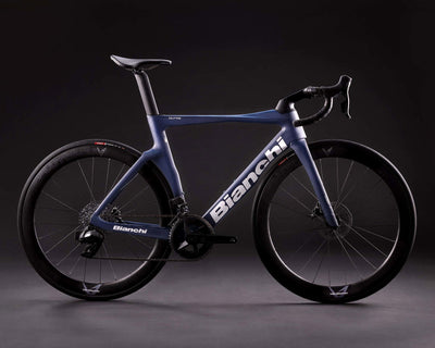 Bianchi Oltre Comp 105 Di2 2x12-fach - Carbon Rennrad 2025 | graphite-soft blue 55 cm