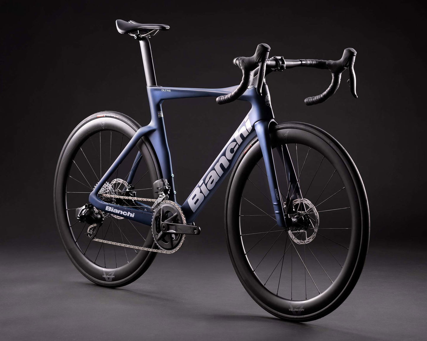 Bianchi Oltre Comp 105 Di2 2x12-fach - Carbon Rennrad 2025 | graphite-soft blue 55 cm