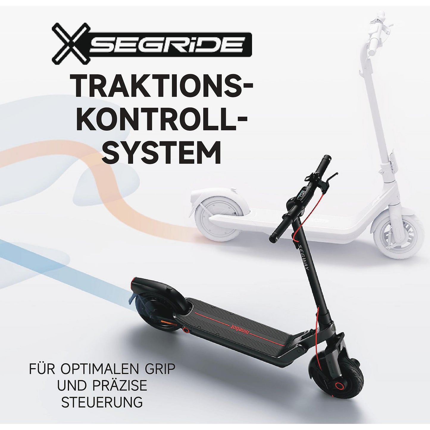 SEGWAY Ninebot E3 Pro D E-Scooter (10 Zoll, Schwarz / Silber / Rot)