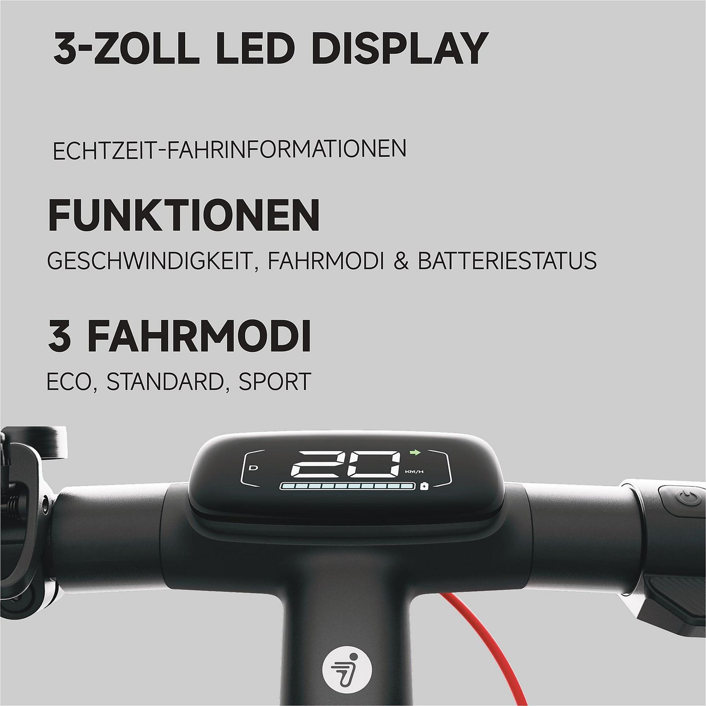 SEGWAY Ninebot E3 Pro D E-Scooter (10 Zoll, Schwarz / Silber / Rot)