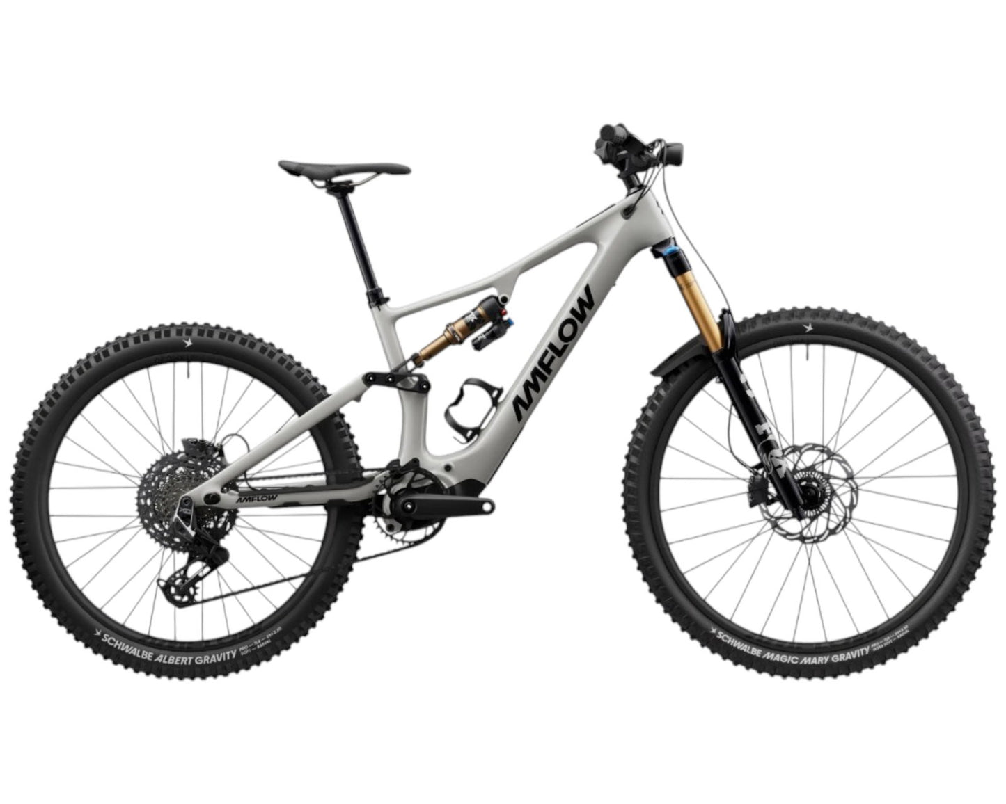 AMFLOW PX Carbon Pro 700Wh - Mullet E-MTB Fully | moonstone gray M