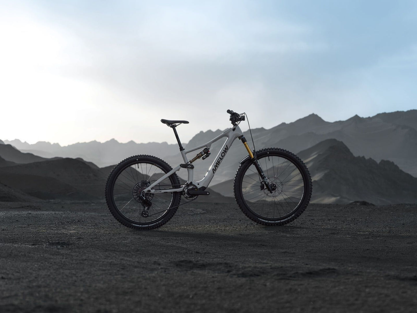 AMFLOW PX Carbon Pro 700Wh - Mullet E-MTB Fully | moonstone gray M