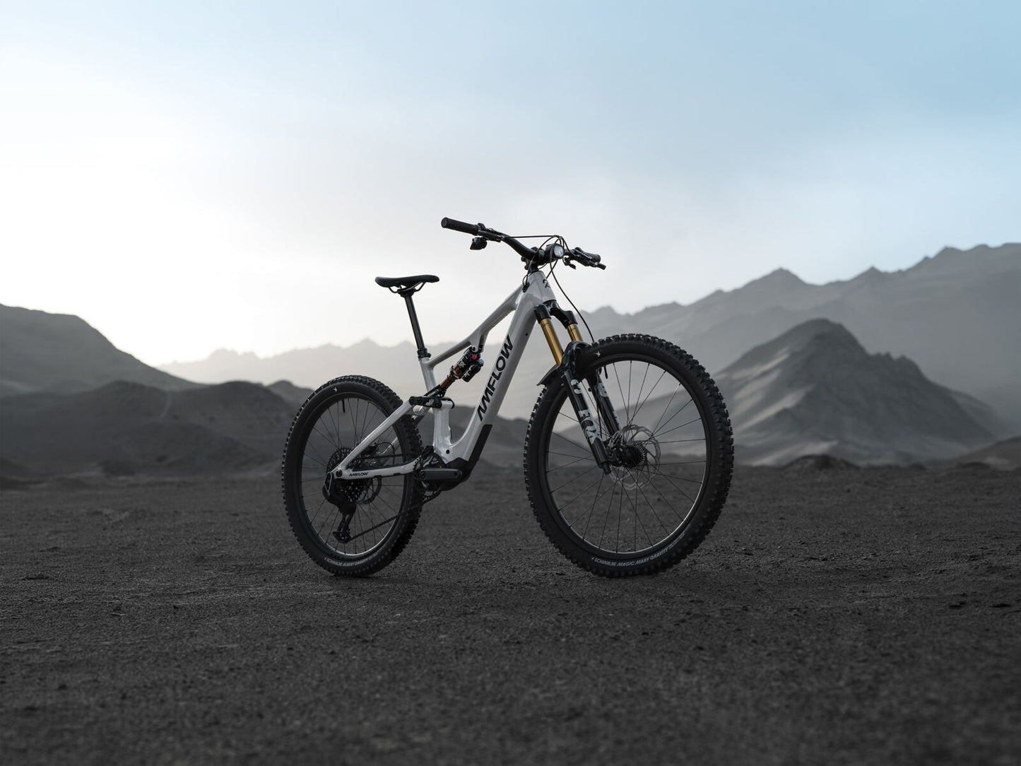 AMFLOW PX Carbon Pro 700Wh - Mullet E-MTB Fully | moonstone gray M
